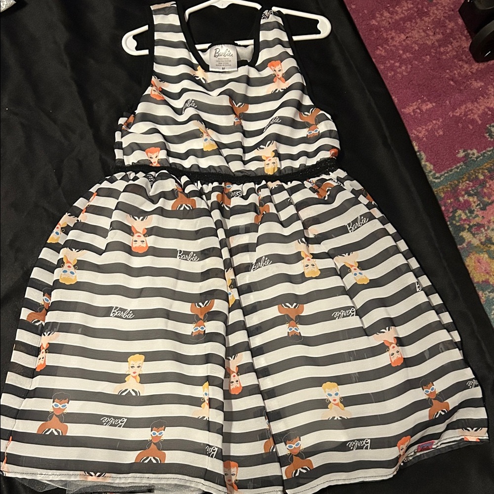Barbie Black and White Striped Dress